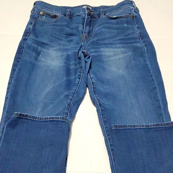 J. Crew Factory Medium Wash Distressed Mid Rise Straight Leg Jeans 27 - Picture 3 of 15